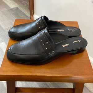 Clarks leather mules